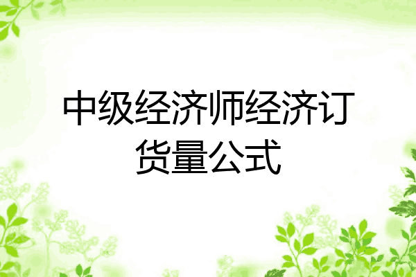 中级经济师经济订货量公式