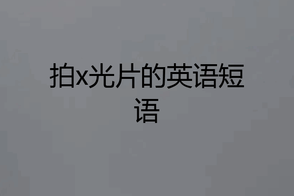拍x光片的英语短语