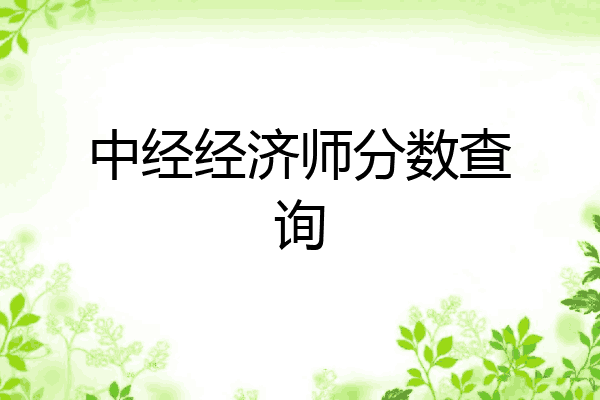 中经经济师分数查询