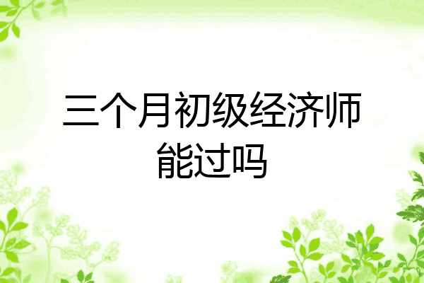 三个月初级经济师能过吗