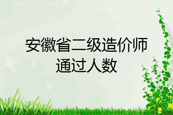 安徽省二级造价师通过人数