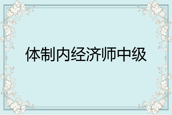 体制内经济师中级