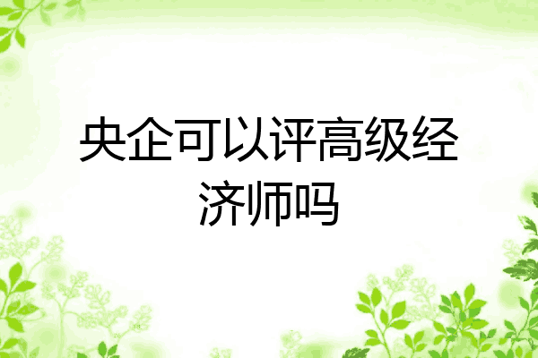 央企可以评高级经济师吗