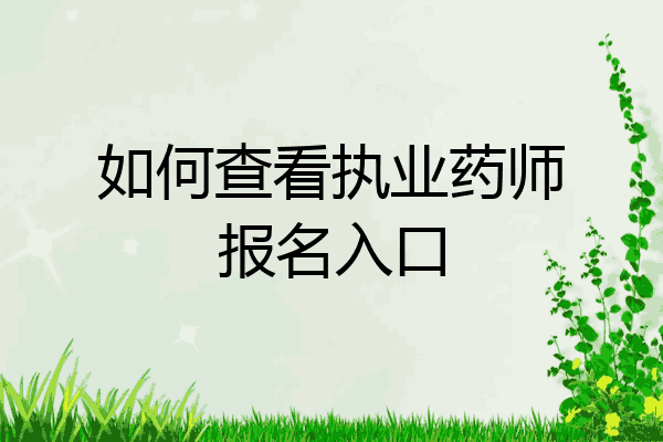 如何查看执业药师报名入口