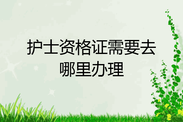护士资格证需要去哪里办理