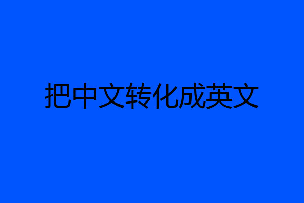 把中文转化成英文