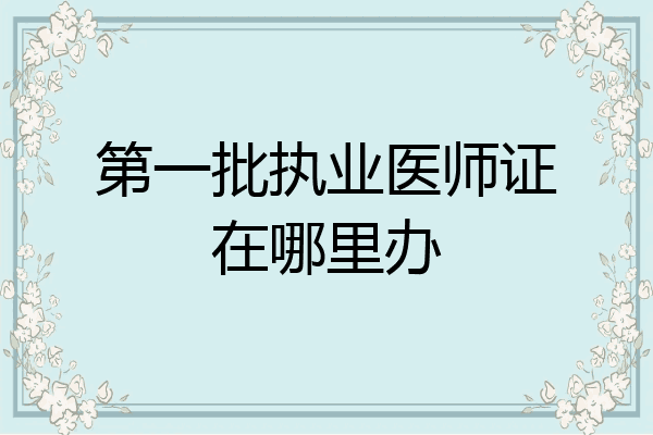 第一批执业医师证在哪里办