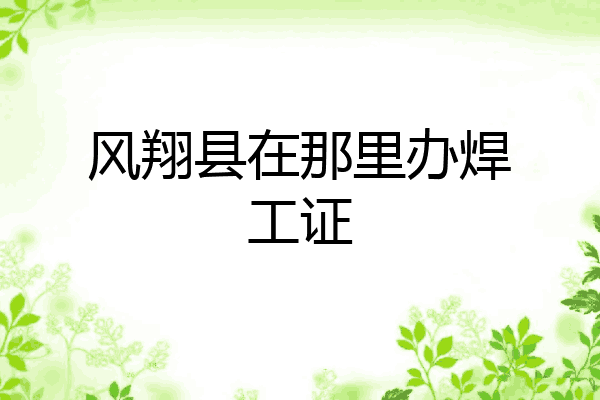 风翔县在那里办焊工证