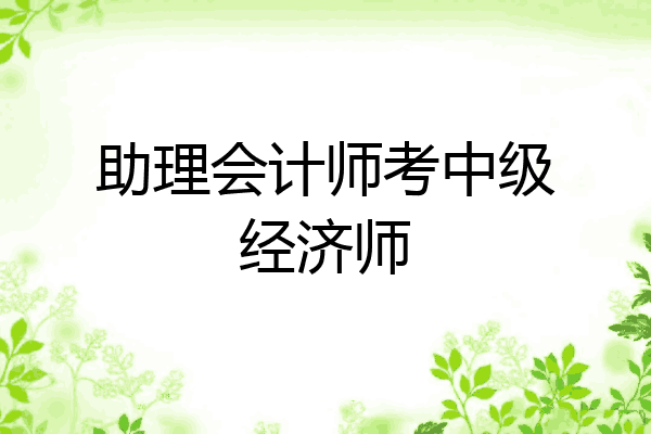 助理会计师考中级经济师