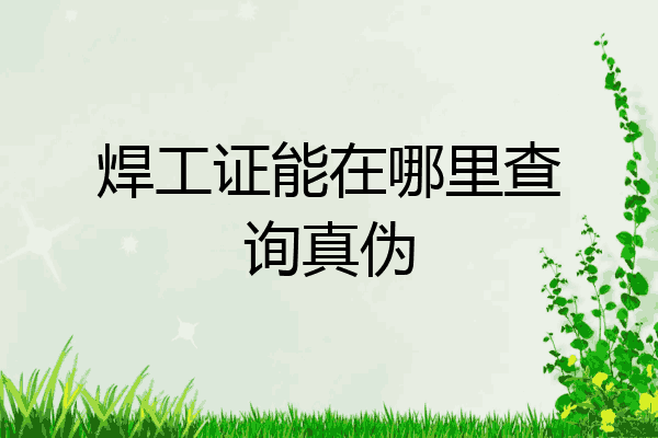 焊工证能在哪里查询真伪