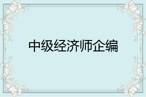 中级经济师企编