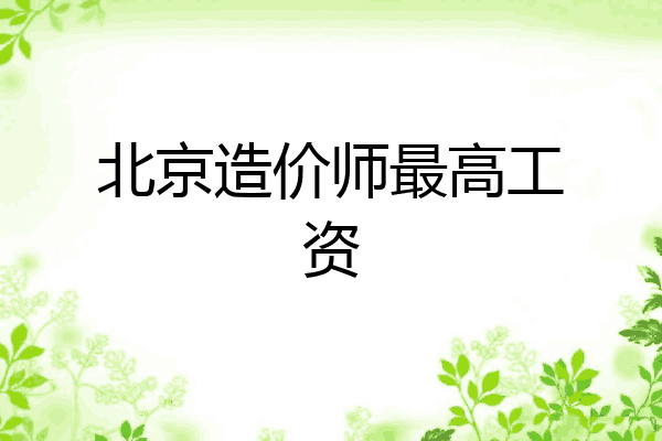 北京造价师最高工资
