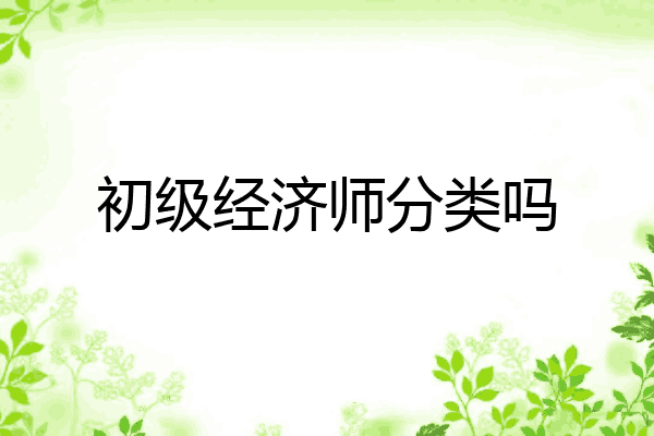 初级经济师分类吗
