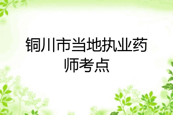 铜川市当地执业药师考点
