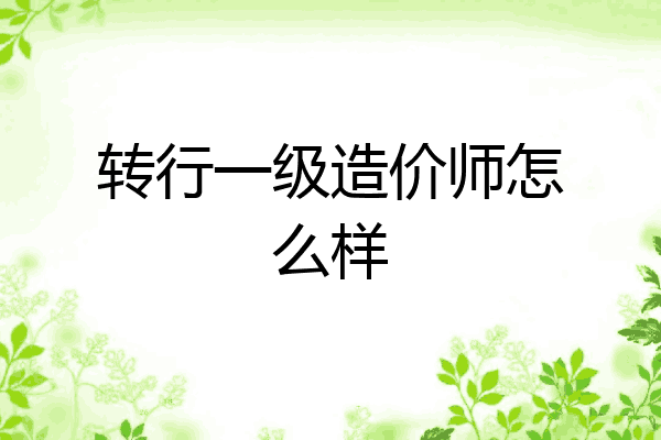 转行一级造价师怎么样