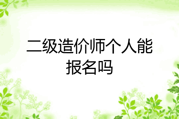 二级造价师个人能报名吗