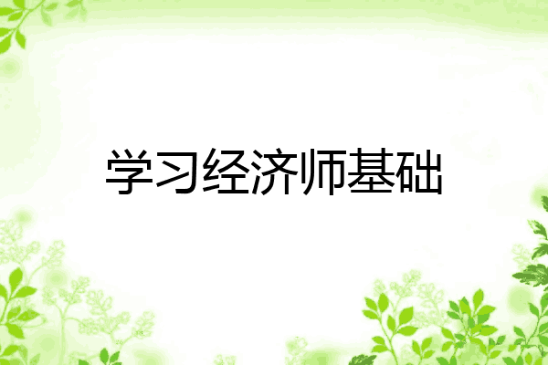 学习经济师基础