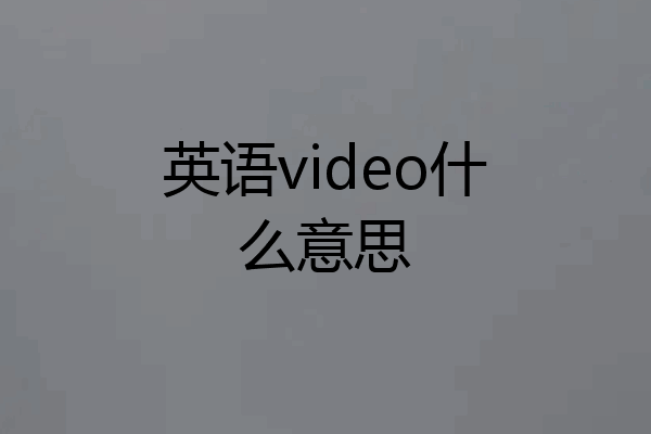 英语video什么意思