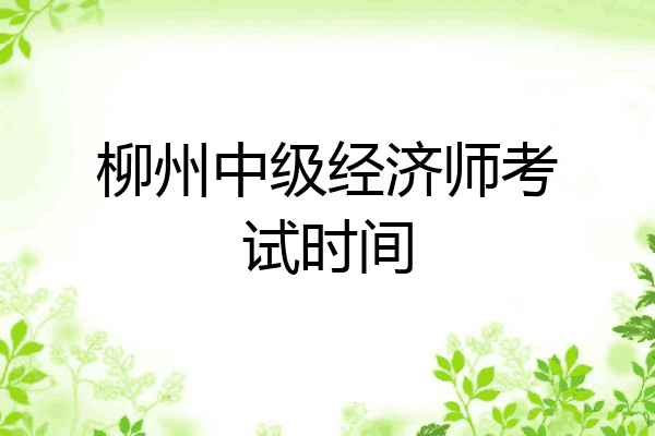 柳州中级经济师考试时间