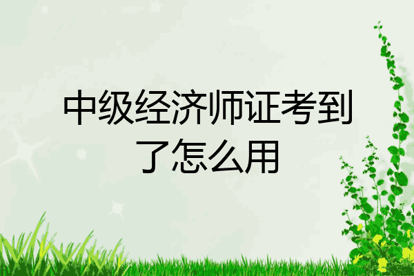 中级经济师证考到了怎么用