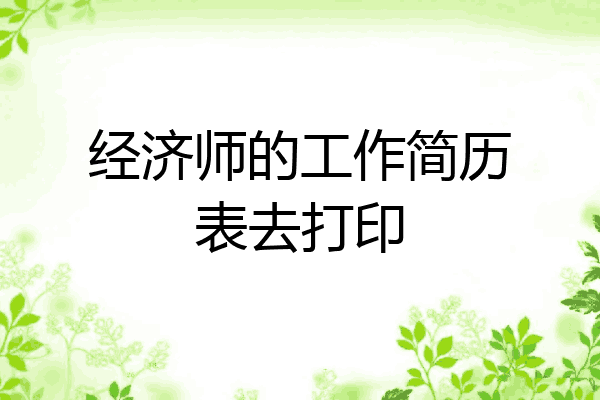 经济师的工作简历表去打印