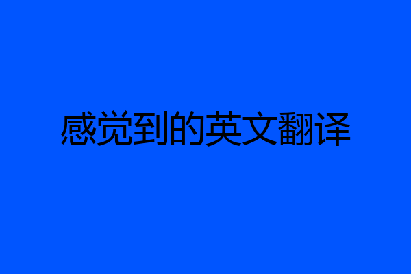感觉到的英文翻译