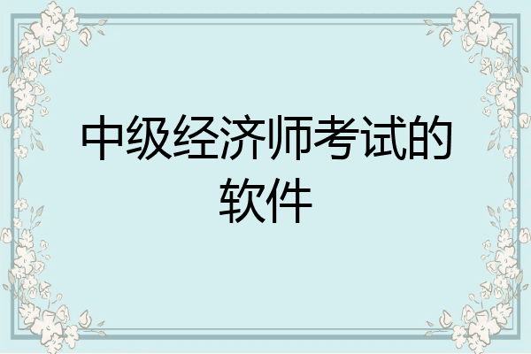 中级经济师考试的软件