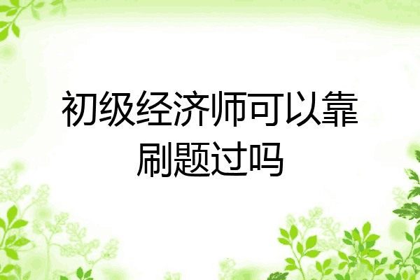 初级经济师可以靠刷题过吗