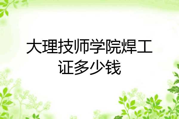 大理技师学院焊工证多少钱