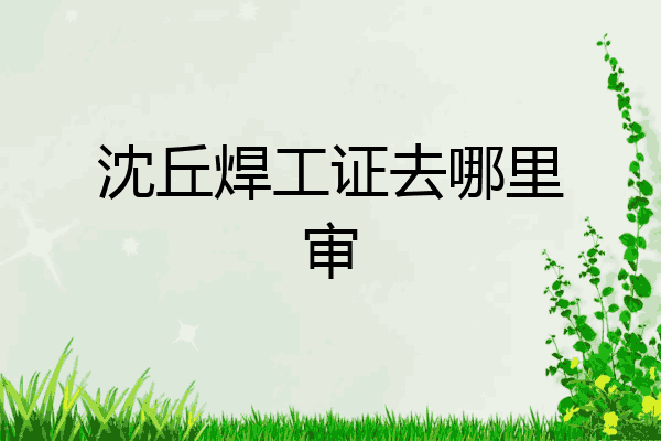 沈丘焊工证去哪里审