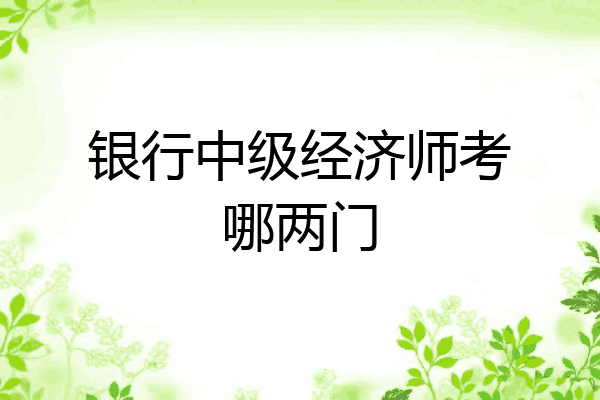 银行中级经济师考哪两门