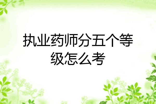 执业药师分五个等级怎么考