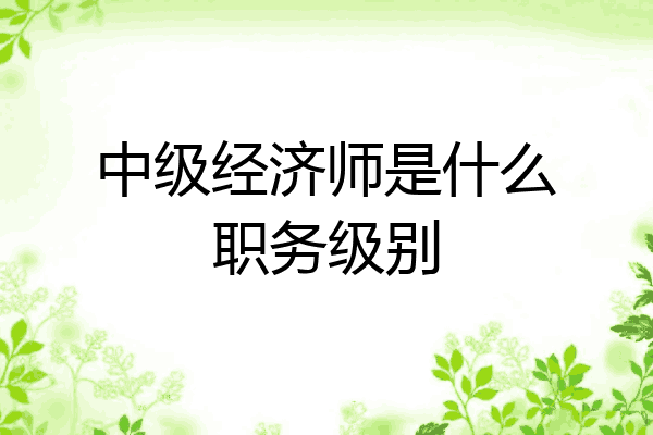 中级经济师是什么职务级别