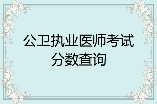 公卫执业医师考试分数查询