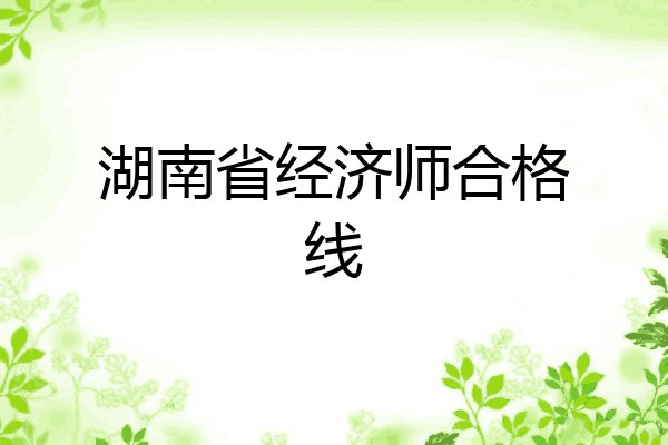 湖南省经济师合格线