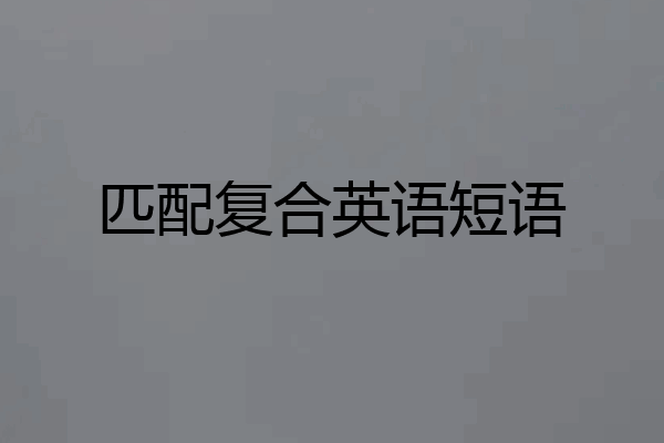 匹配复合英语短语