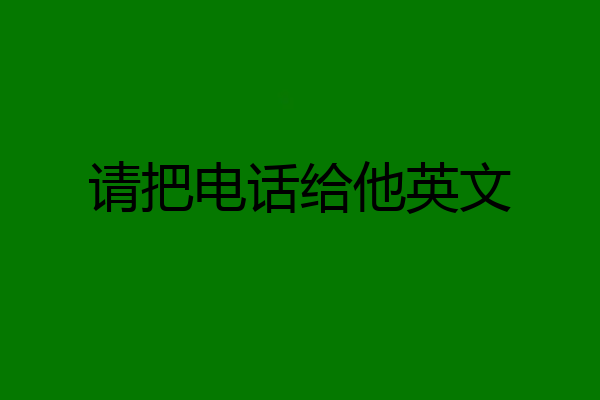 请把电话给他英文