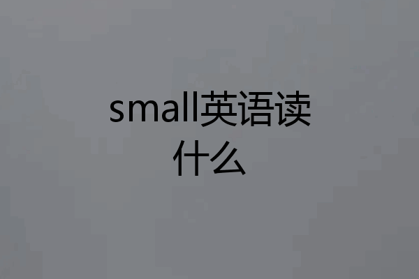 small英语读什么