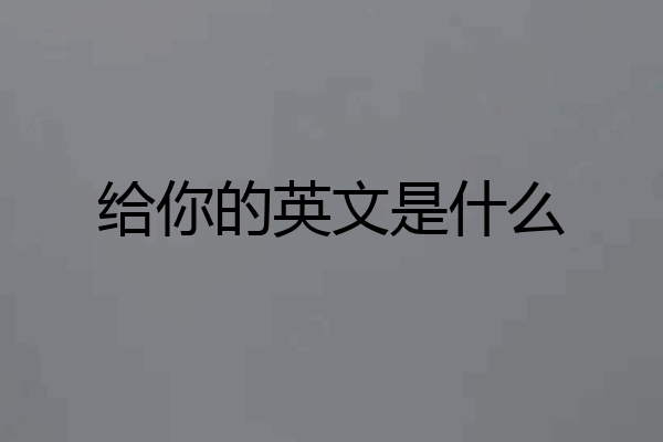 给你的英文是什么