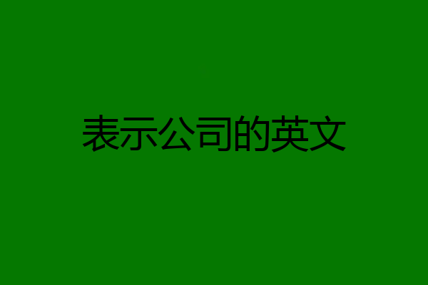 表示公司的英文