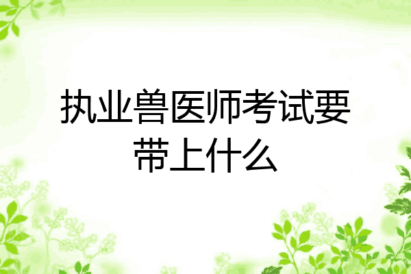 执业兽医师考试要带上什么
