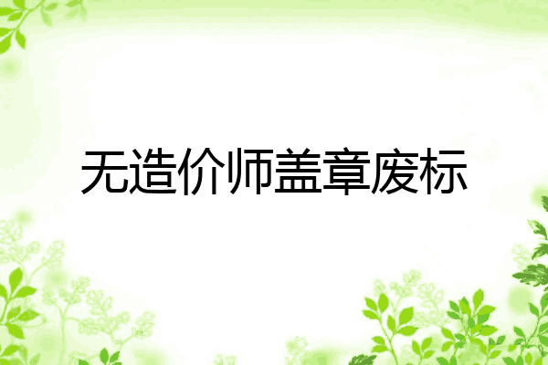 无造价师盖章废标