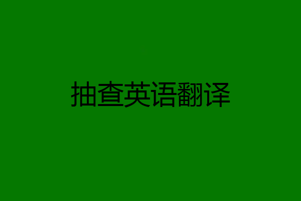 抽查英语翻译