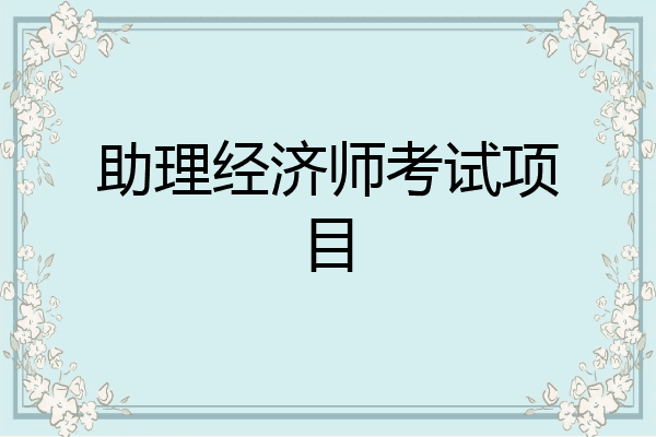 助理经济师考试项目