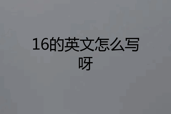 16的英文怎么写呀