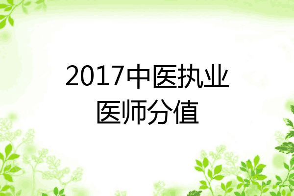 2017中医执业医师分值