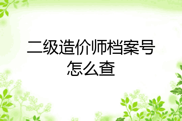 二级造价师档案号怎么查