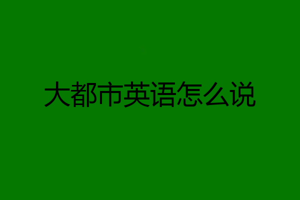 大都市英语怎么说