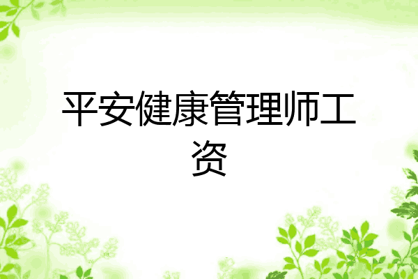 平安健康管理师工资