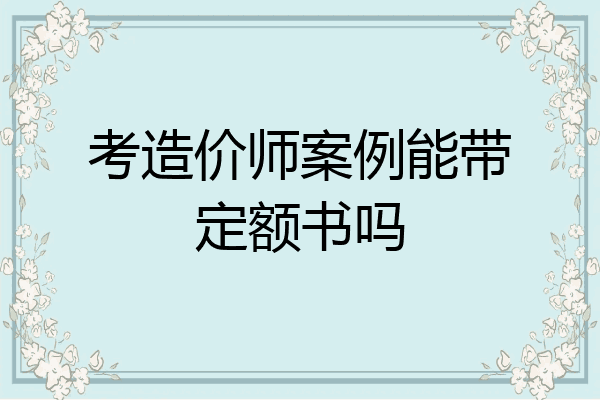 考造价师案例能带定额书吗